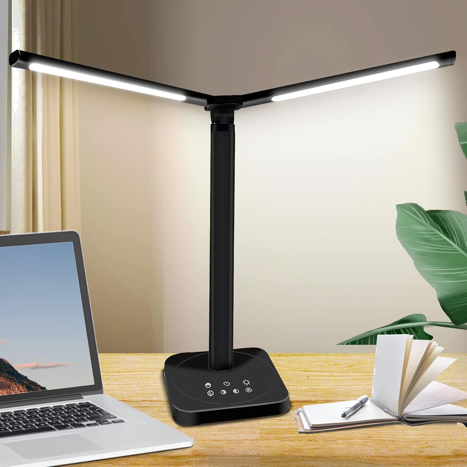 LED Double Head Desk Lamp,Double Swingarm Table Lamps, Piano Lamp