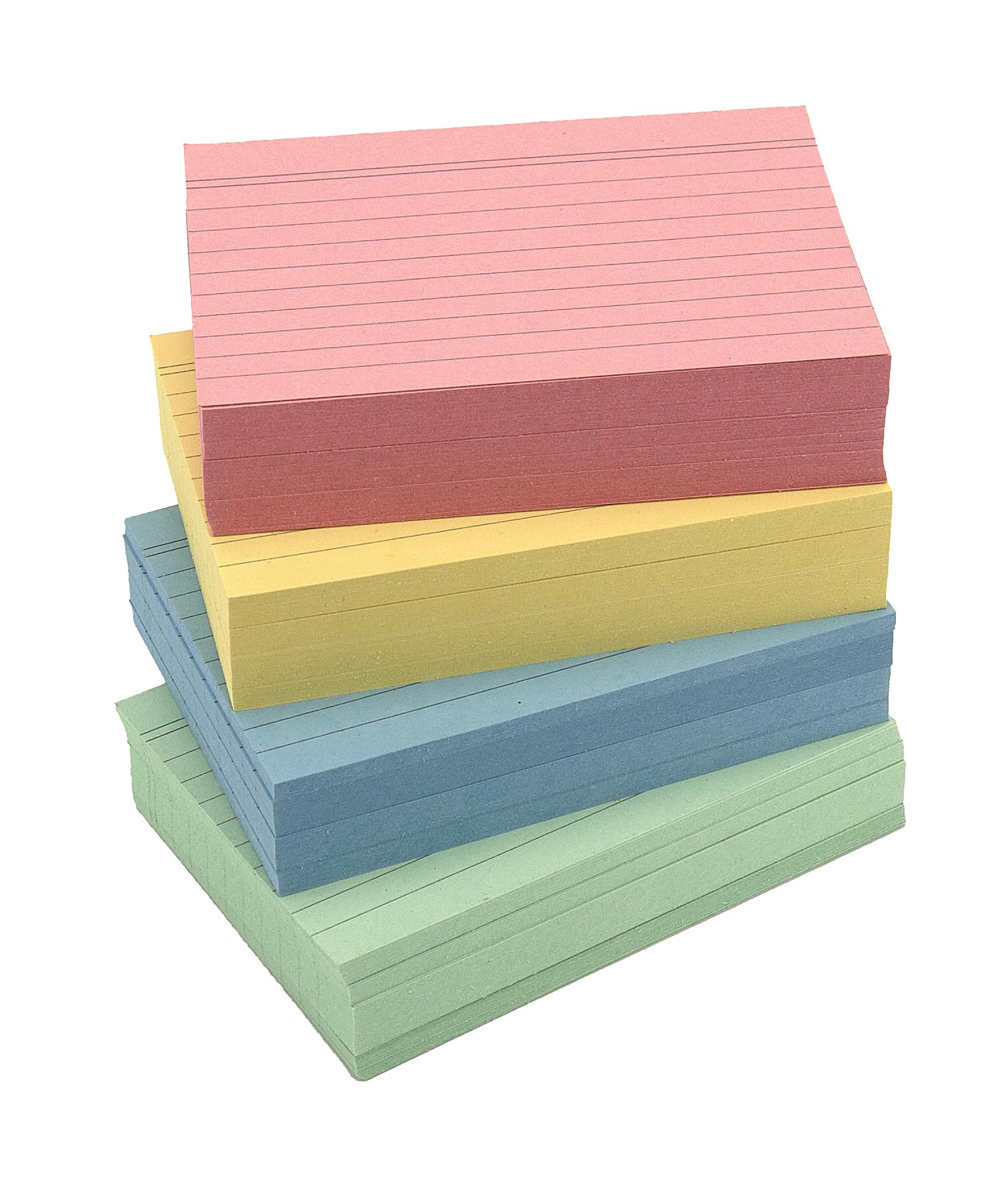 Fiszki A7, 105 x 74 mm, w linie, różne kolory, 400 sztuk w praktycznym pudełku, do słownictwa, jako karty do nauki, do biura i szkoły, gramatura 180 g/m²