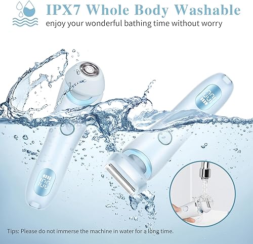 Miniatura 7 de Maquinilla de afeitar eléctrica para mujer, maquinilla de afeitar eléctrica 2 en 1 para mujer, para piernas, brazos, cara, área púbica, depilación