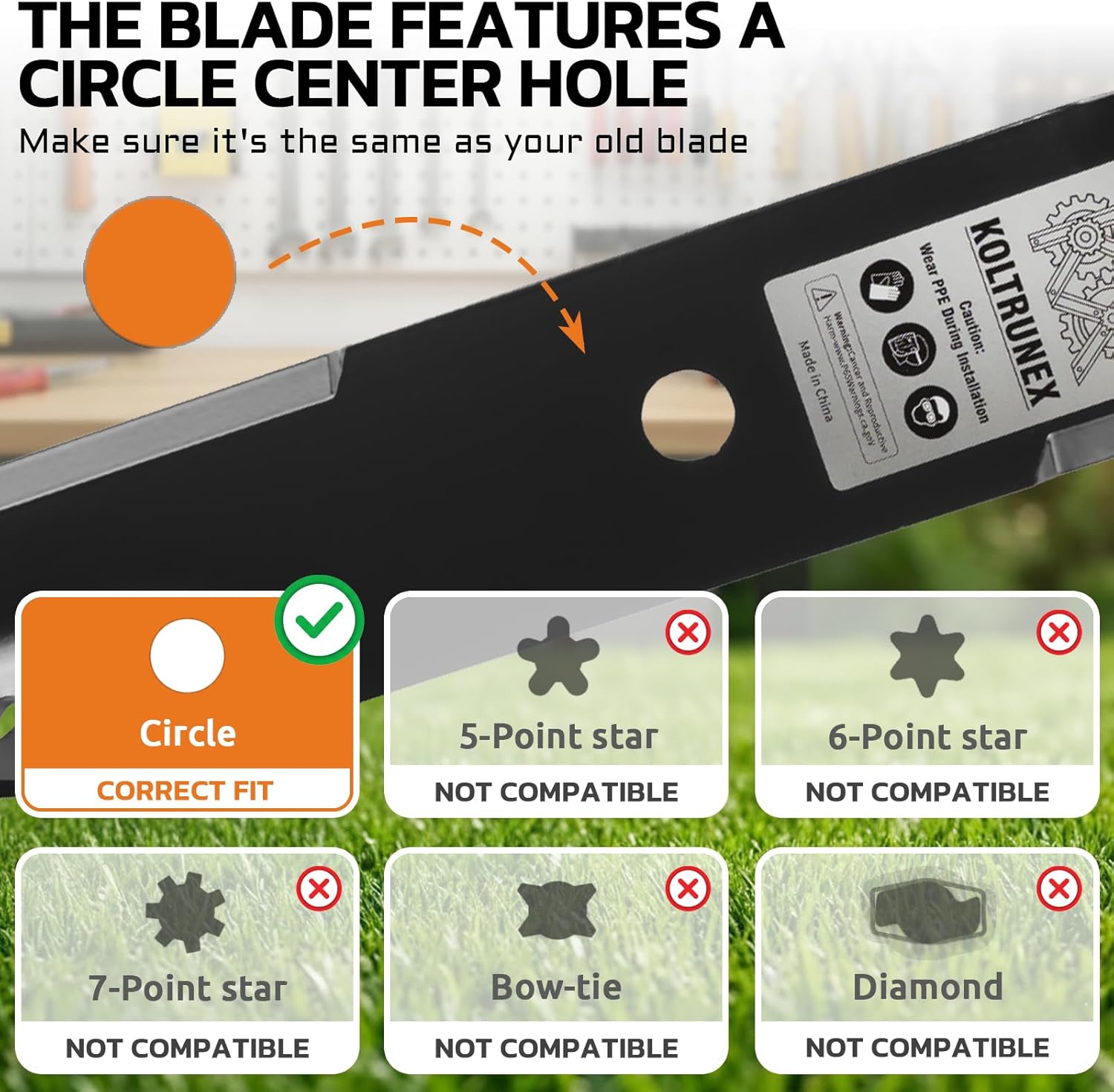 High Lift Mower Blades 14.49" Replacement for Bad Boy 038-4222-00 Fits 42 Inch Deck MZ, MZ Magnum, Rambler, Maverick HD, Circle Center Hole 3PCS with Bolts and Washes