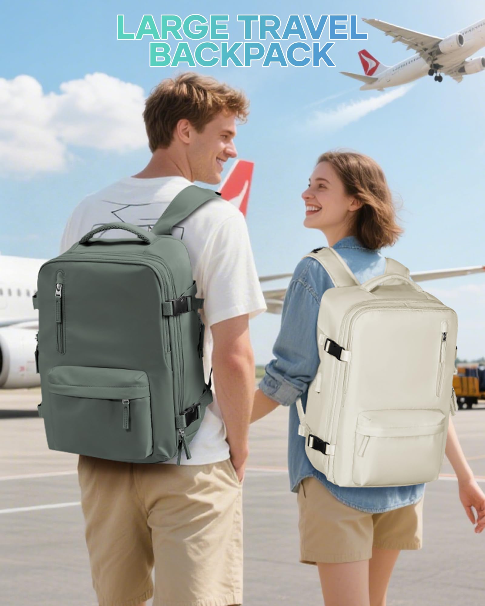 SZLX Zaino Ryanair 40x30x20 Sottovuoto Bagaglio a Mano 40x20x25 Donna Zaino da Viaggio 40x30x20 Wizzair Borse da Cabina per Easyjet 45x36x20 Uomo per Laptop 14 Pollici con Porta USB e Porta Scarpe