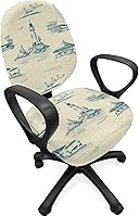 Vista 38 de Ambesonne Funda para silla de oficina en acuarela, selvas exóticas de Hawái, inspiradas en hojas verdes frescas y plantas tropicales, funda