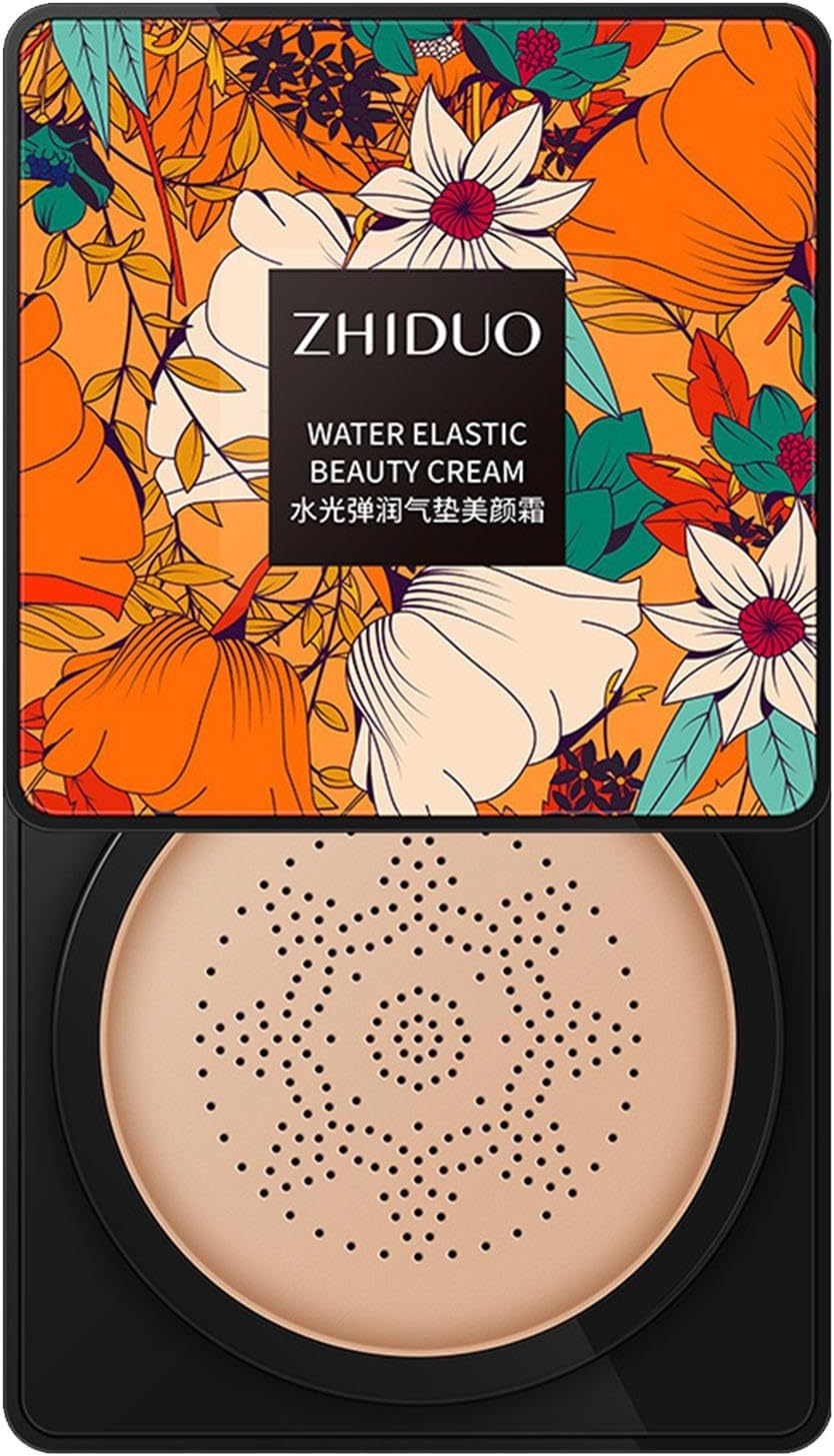 Mushroom Head Air Cushion Cc Cream - Moisturizing Cc Cream Foundation with Long-Lasting Cushion Effect - Face Makeup Foundation for All Skin Types, Mushroom Makeup Ranana