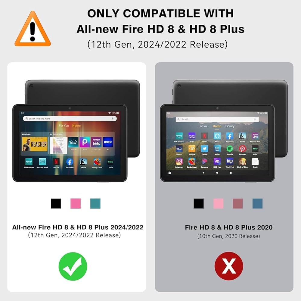 美品 Fire HD 8 PLUS 最新版 64GB フィルム／TPUカバー付 Amazon.com: JvKzaen Clear Case for Amazon Fire HD 8 & 8 Plus