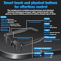 Vista 7 de Lentes inteligentes AI con cámara, video HD 4K y captura de fotos, traducción en tiempo real, gafas de grabación con asistente de IA, audio de oído