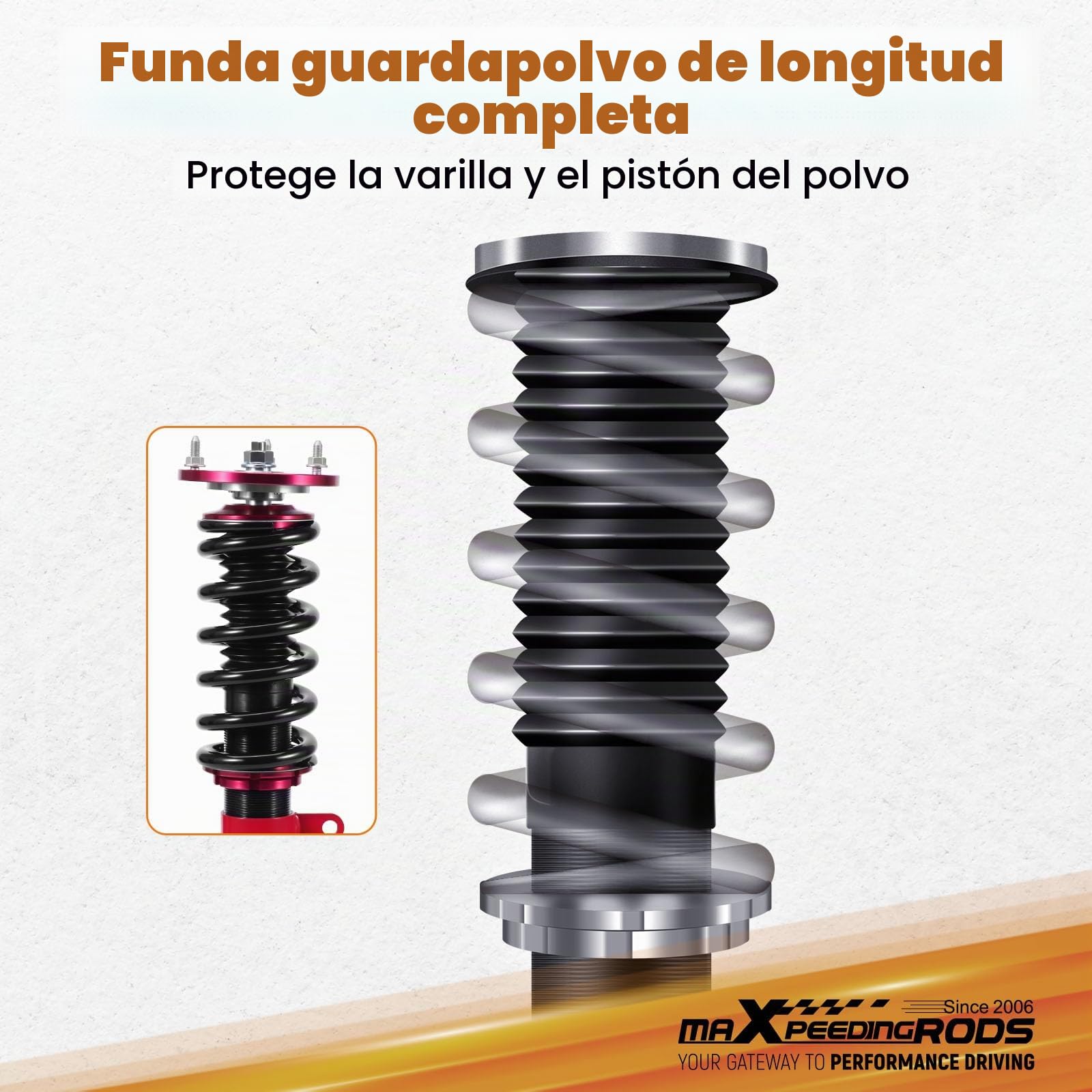 maXpeedingrods Suspensión roscada para amortiguadores 3 E90 E91 04-12 2 delanteros y 2 traseros