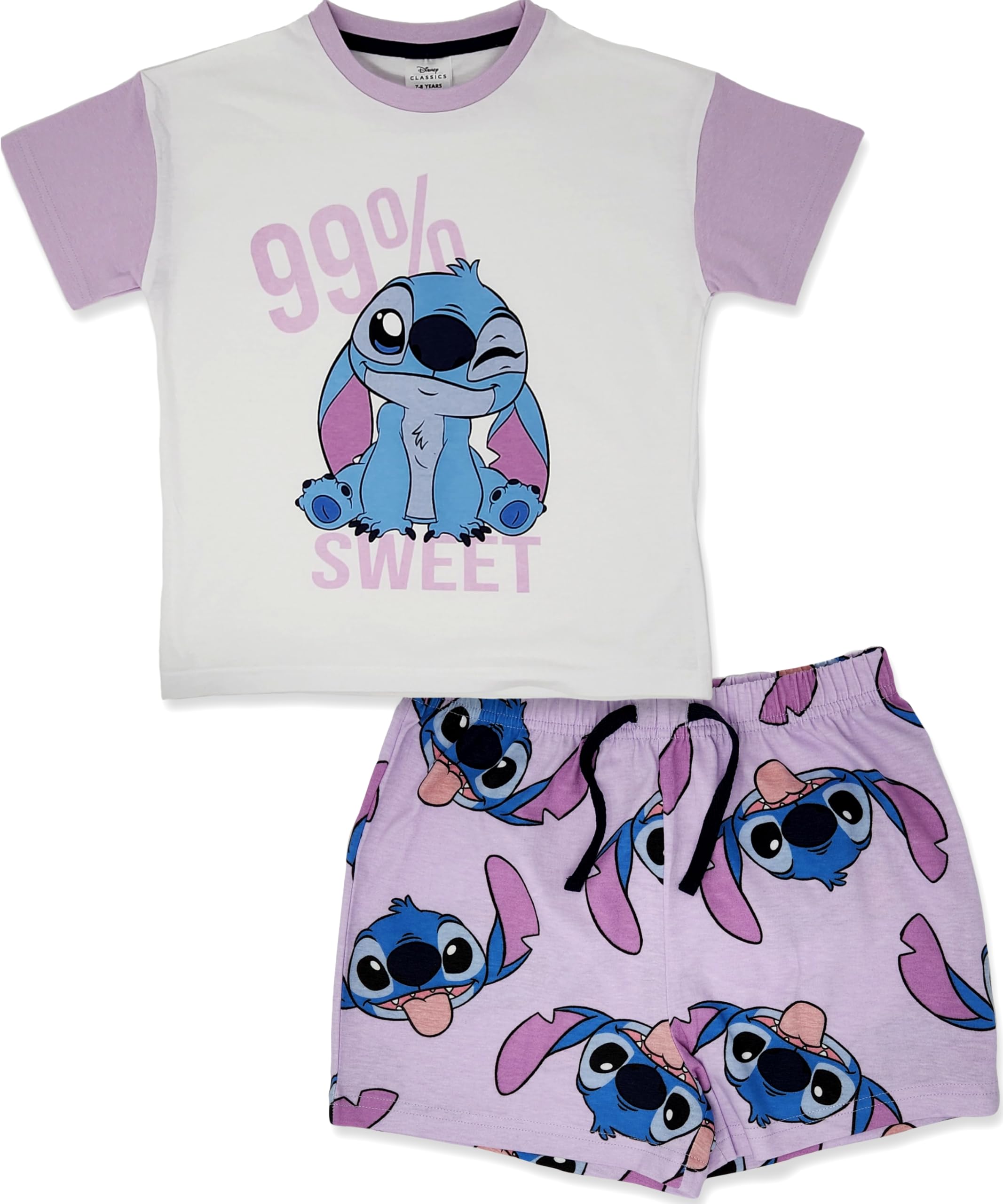 Disney Pijama de Manga Corta Lilo & Stitch para niña - 100% algodón