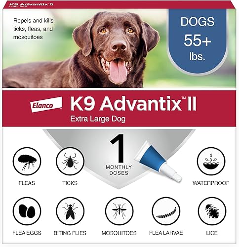 K9 Advantix II - Prevención de pulgas y garrapatas para perros extragrandes más de 55 libras