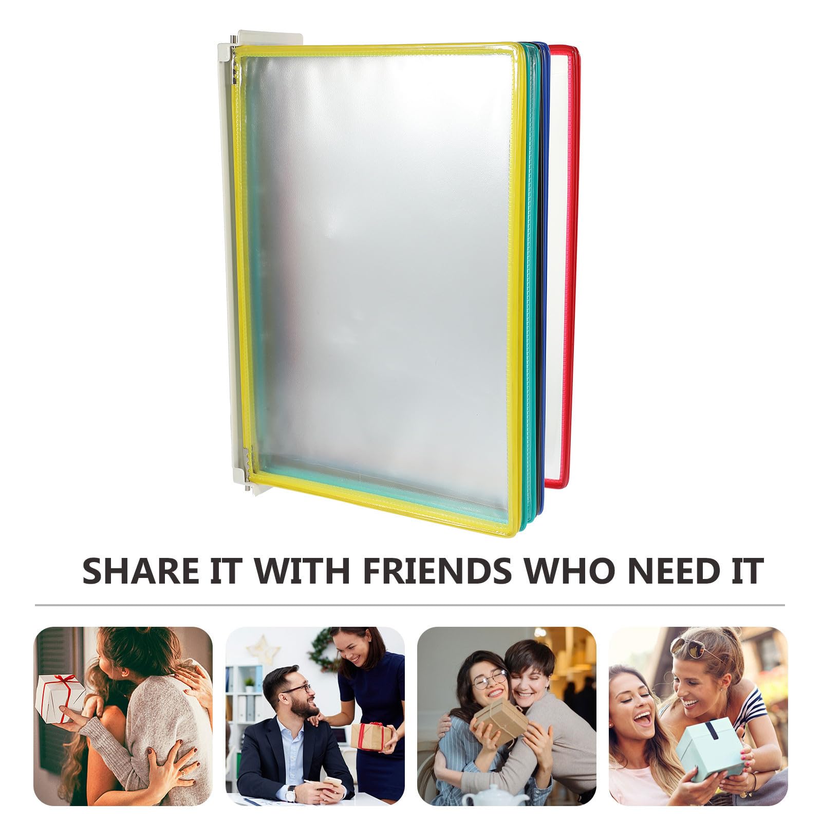 Toyvian Organizer da Parete per Documenti e Riviste in Pvc e Metallo, Struttura Semplice e Funzionale, per Uffici e Sale Riunioni, Porta File da Appendere Verticale