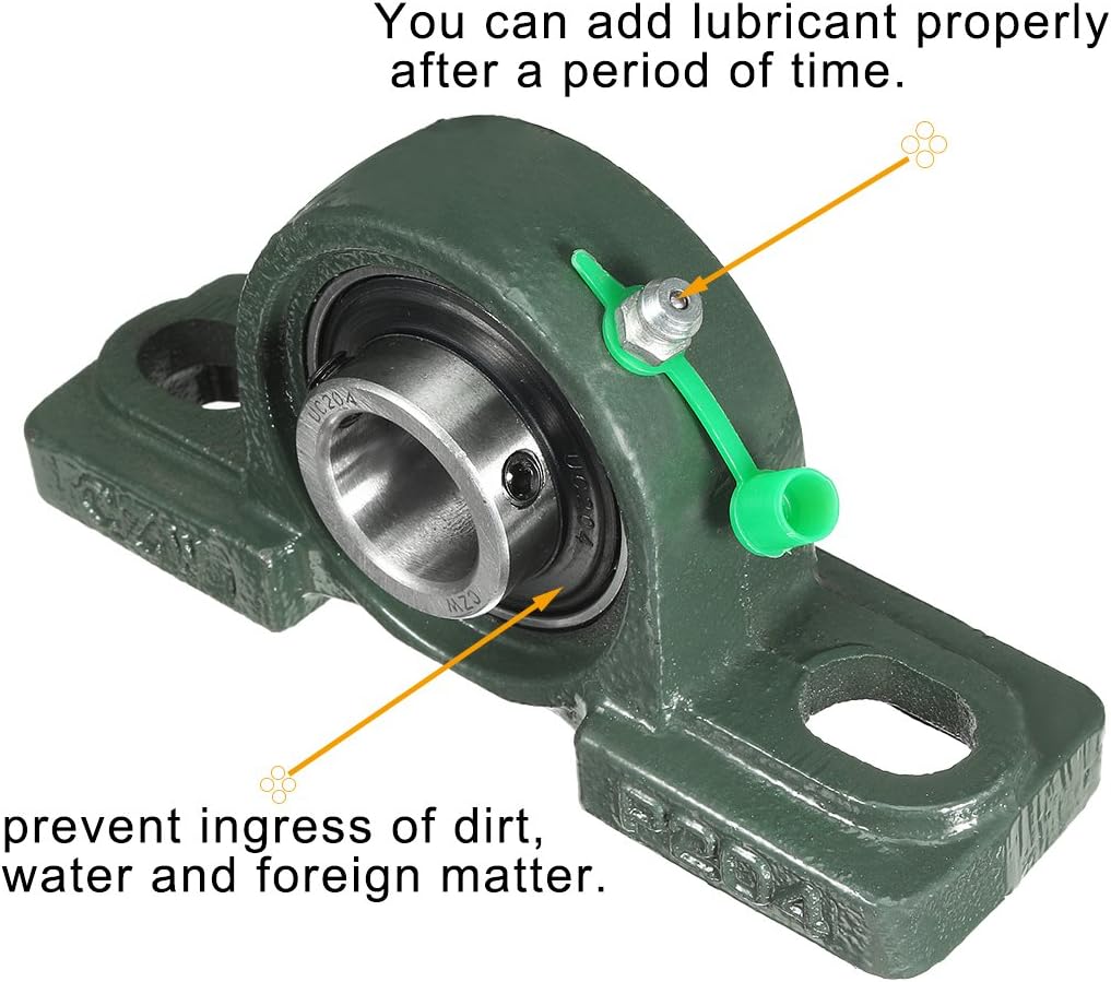 2pcs Self-Alignment Transmission Parts Pillow Block Bearing UCP204 20mm Mounted Bear Model:14as643qo405