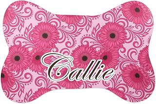 Personalized Gerbera Daisy Bone Shaped Dog Food Mat (Small)