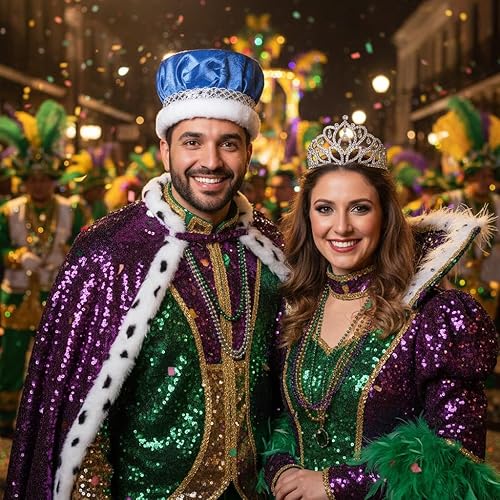 Miniatura 7 de Anderson's Royal Grandeur Set, Mirabella Tiara/Corona de Satén Triturado/Banda Plateada/Ribete de Piel