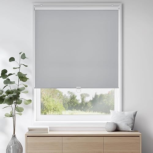 Miniatura 11 de ChrisDowa - Persianas enrollables 100% opacas, sin cordones, con aislamiento térmico, tela con protección contra rayos ultravioleta, fáciles de