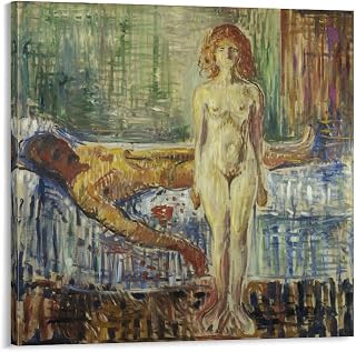 Edvard Munch The Death of Marat II Painting Art Poster Art Poster Canvas Painting Decor Wall Print Photo Gifts Home Modern Decorative Posters Framed/Unframed 28x28inch(70x70cm)