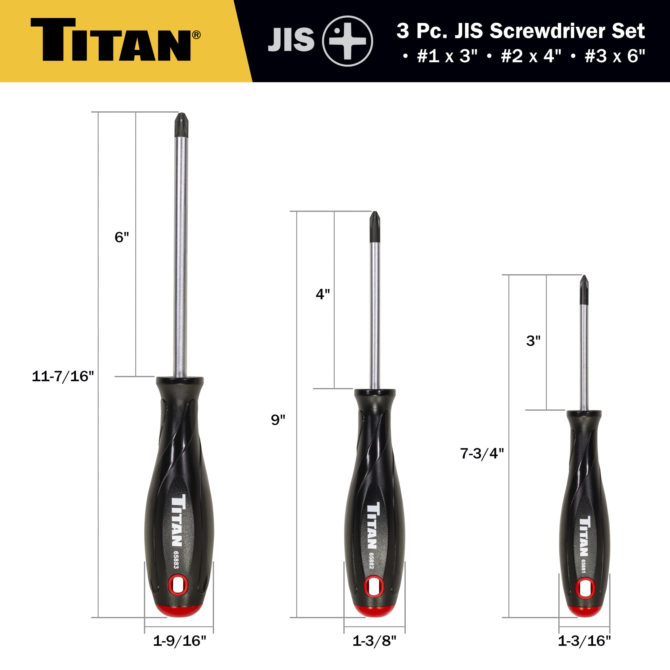 Amazon.com: Titan 65885 JIS 3-Piece Screwdriver Set with Magnetic