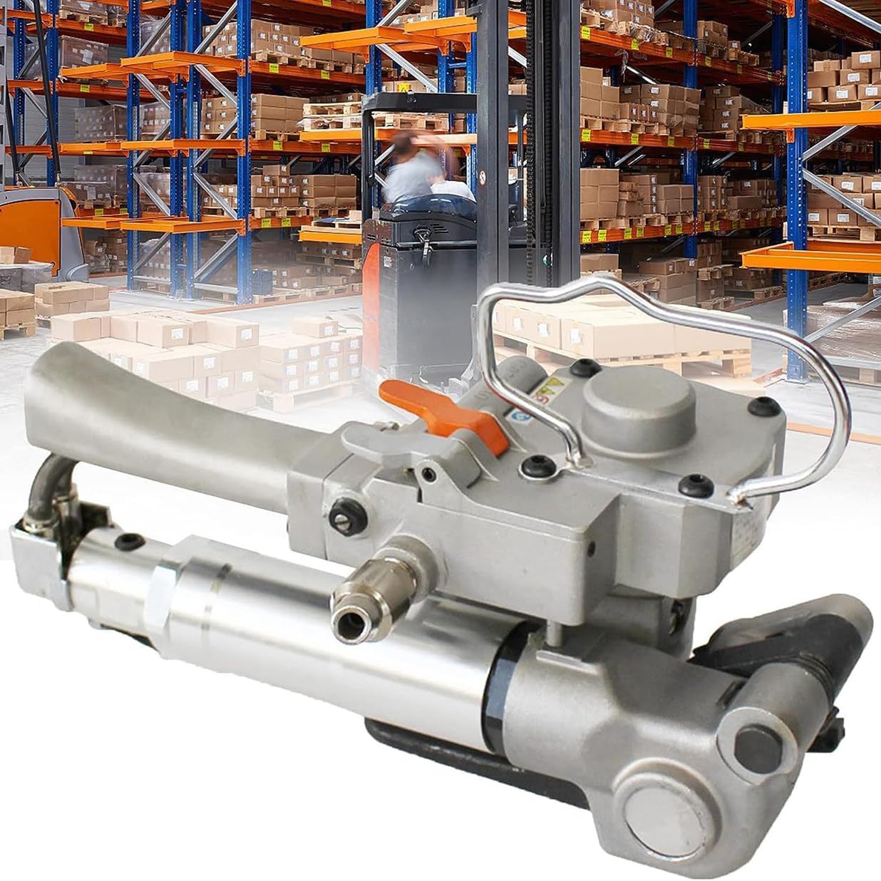 ASerZenith Pneumatic Steel Strapping Tool Packaging Banding Machine With 3500N Max Tension, Hot Melt Strapping Machine,25Cm