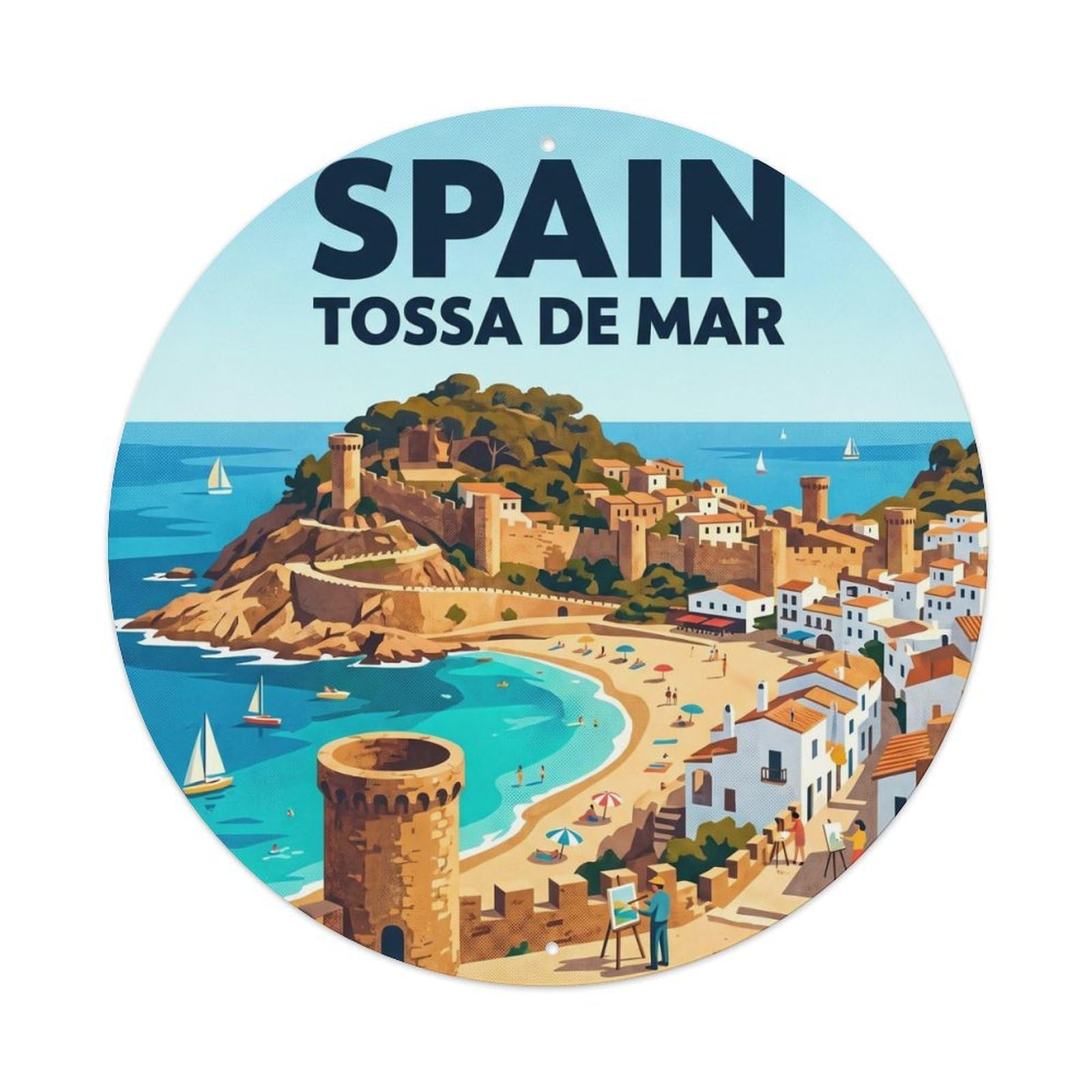 Costa Brava Tossa De Mar Spain Cultural Travel Metal Tin Sign