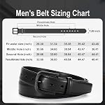WHIPPY Men's Metal Free Leather Belt TSA Approved Non Metal Belt for Men Jeans with Hypoallergenic Buckle