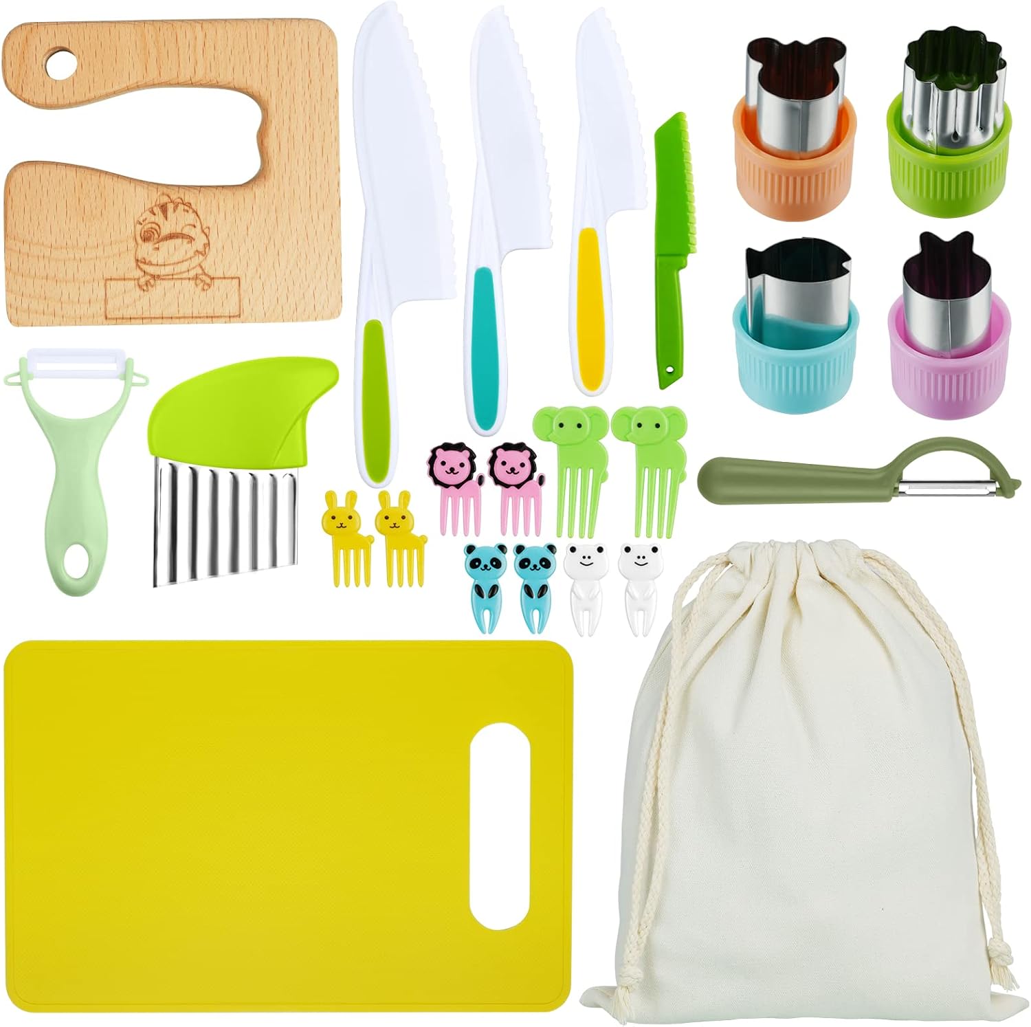 HOTUT Montessori Kitchen Tools,24Pieces Knives for Kids