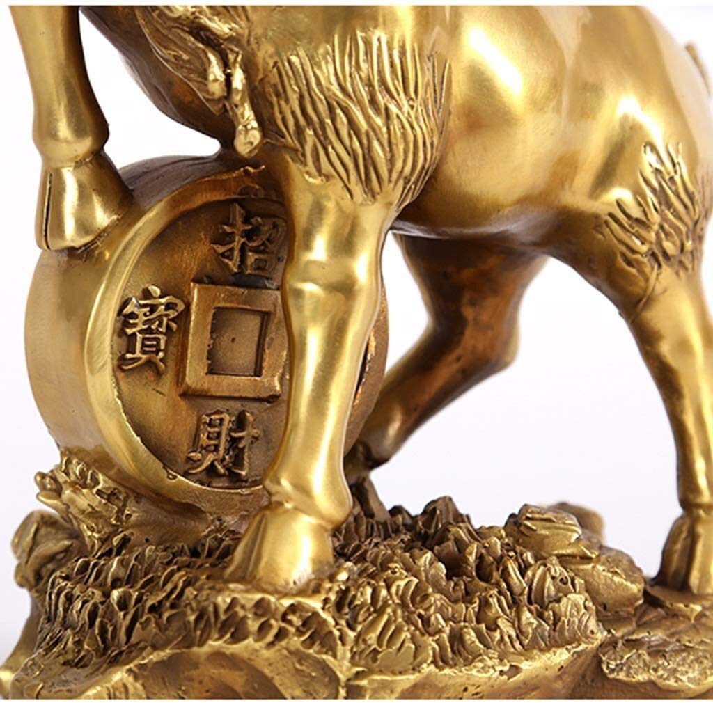 Amazon.co.jp: 純粋な銅の羊の像、ラッキーデコレーション、書斎の