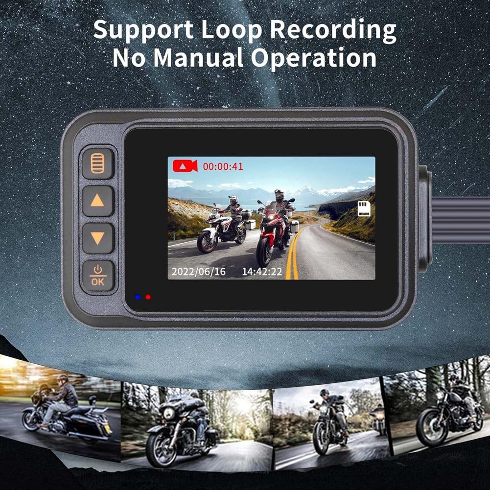 Motorrad-Dashcam Vorne und Hinten Motorrad-Fahrtenschreiberkamera Motorradzubehör
