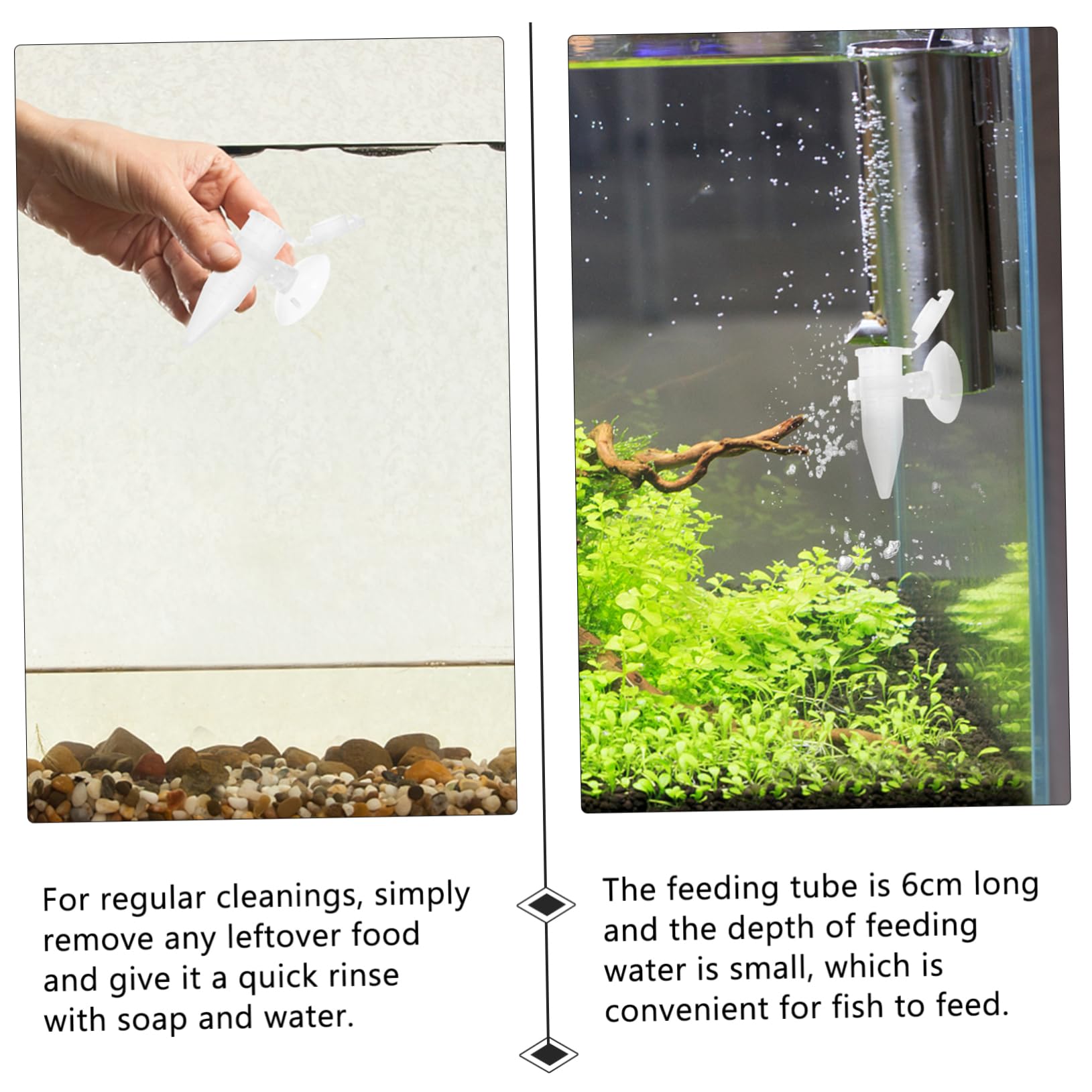 DOITOOL 15piezas Alimentador Automático De Camarones con Ventosa para Acuarios Dispensador De Comida Transparente para Peces y Camarones