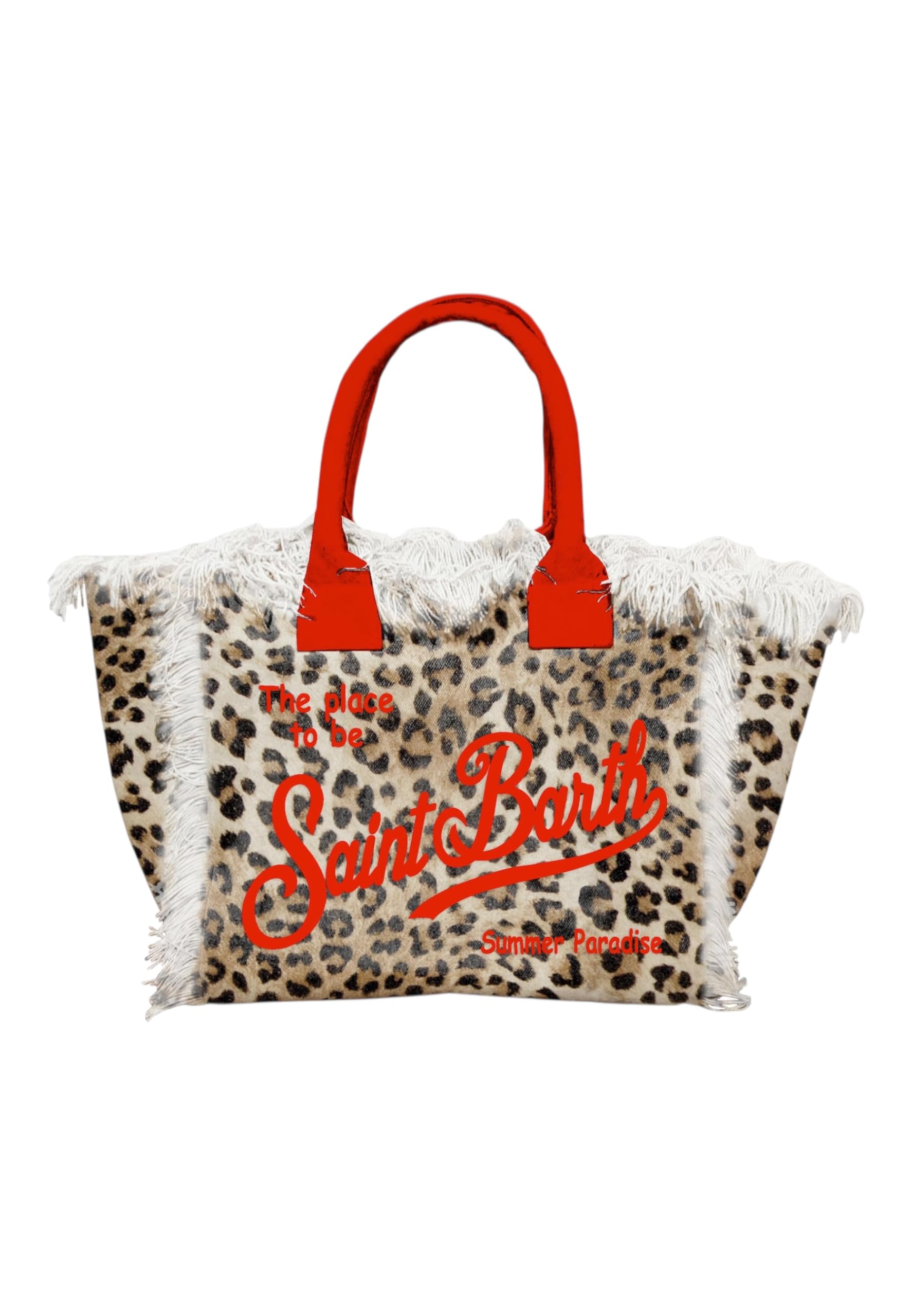 Saint Barth Mc2 Donna Borsa A Mano Cotone VAMI001-Sand Leopard