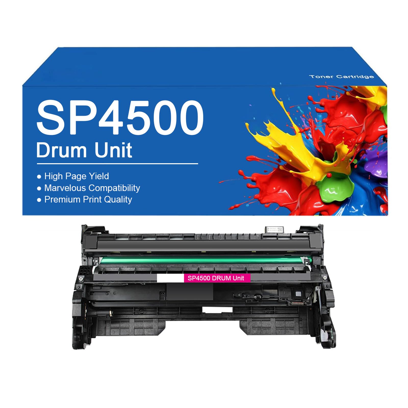 Unità tamburo SP4500 ad alta capacità di ricambio per stampante RICOH SP3600DN SP3600SF SP3610SF SP4510dn SP4510SF con chip,SP4500-1Pack