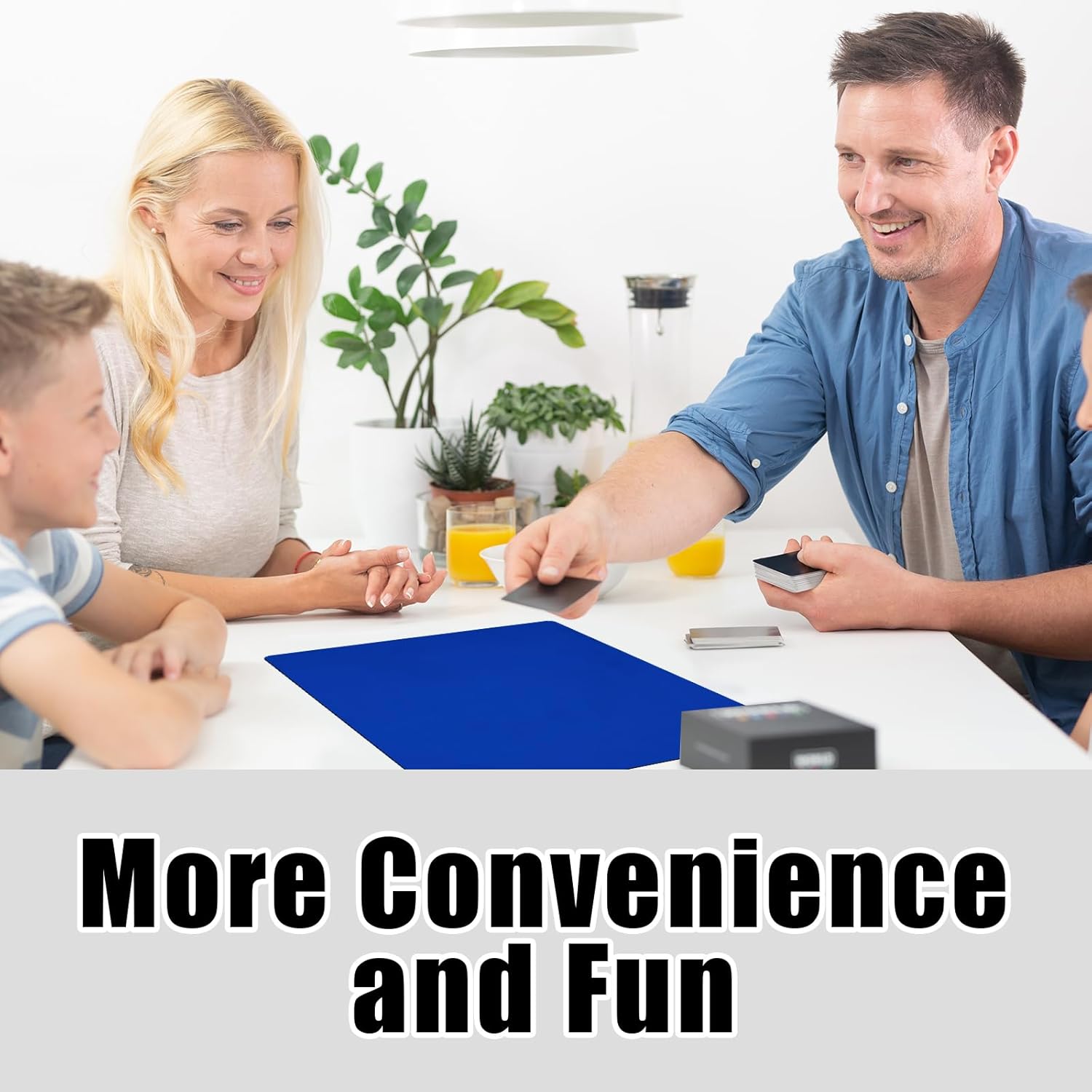 Buryeah Mahjong Mat Large Non Slip Neoprene Rubber Table Mat Noise Reduction Dominoes Poker Card Board Games Playmat Gaming Table Cover for Camp Game Night Indoor Outdoor(Royal Blue,40 x 40 Inch)