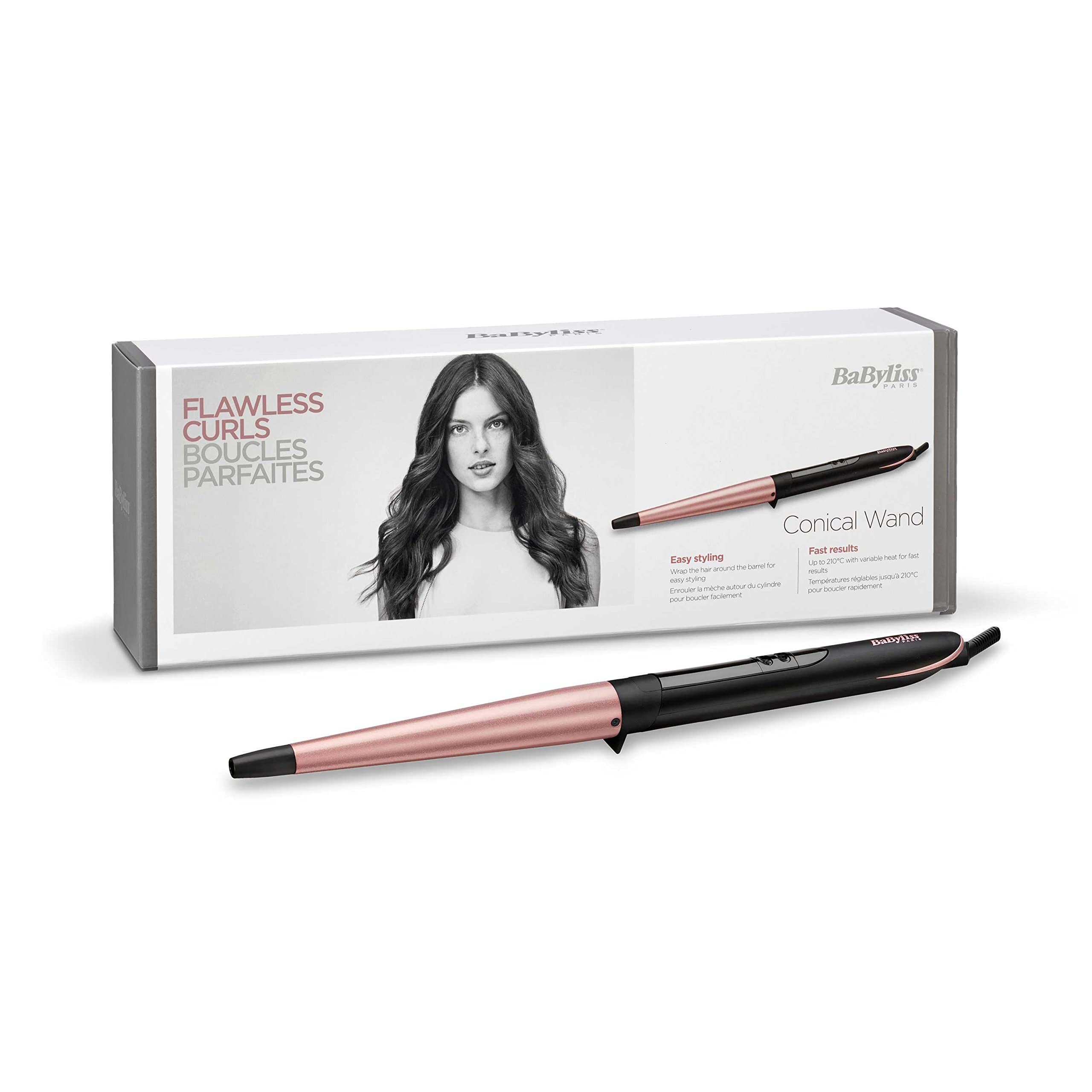 BaByliss Rizador Cónico Rose Quartz 13-25 mm Cerámico 160-210°C C454E