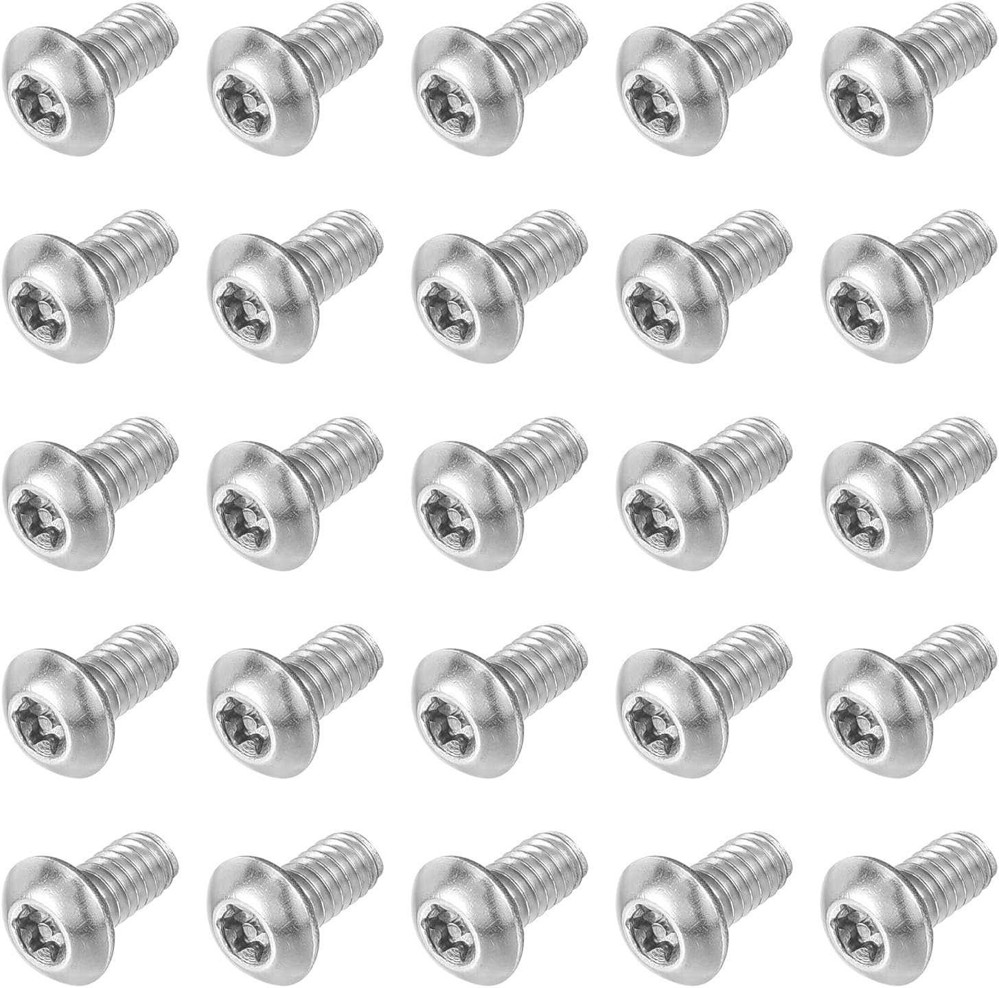 sourcing map 25Pcs #8-32 x 5/16" Torx Security Machine Screws, 304 Stainless Steel Button Head Screws Bolt Tamper Resistant for Anti-Theft Tamper Proof, Silver