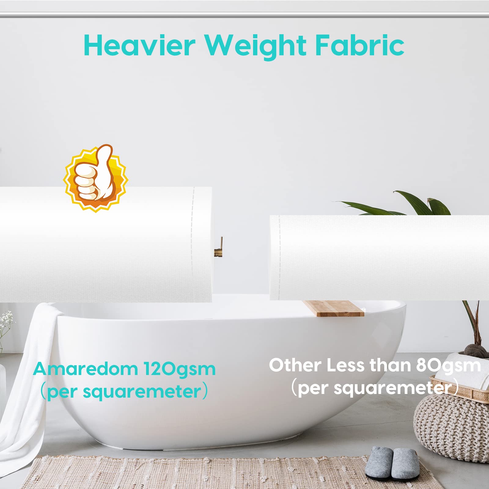 Amaredom Floral Shower Curtain for Bathroom, Colorful Leaves Curtain Bathroom Decoration, Shower Curtain Set with Curtain Hooks