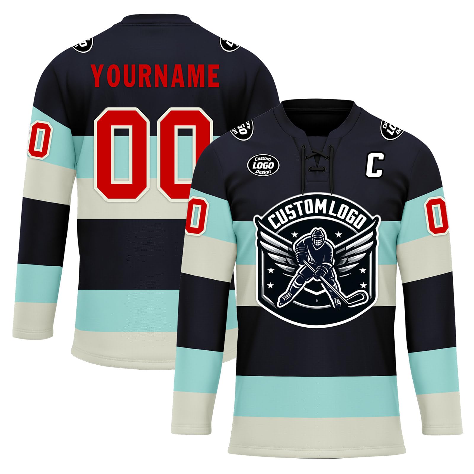 Custom Ice Hockey Jersey for Men Women Youth, Personalized Team Name Number Logo Practice Training Team Uniform