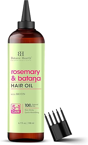 Botanic Hearth Aceite de batana de romero 100 % puro para el crecimiento del cabello | Aceite para el cabello Repara el cabello seco dañado,