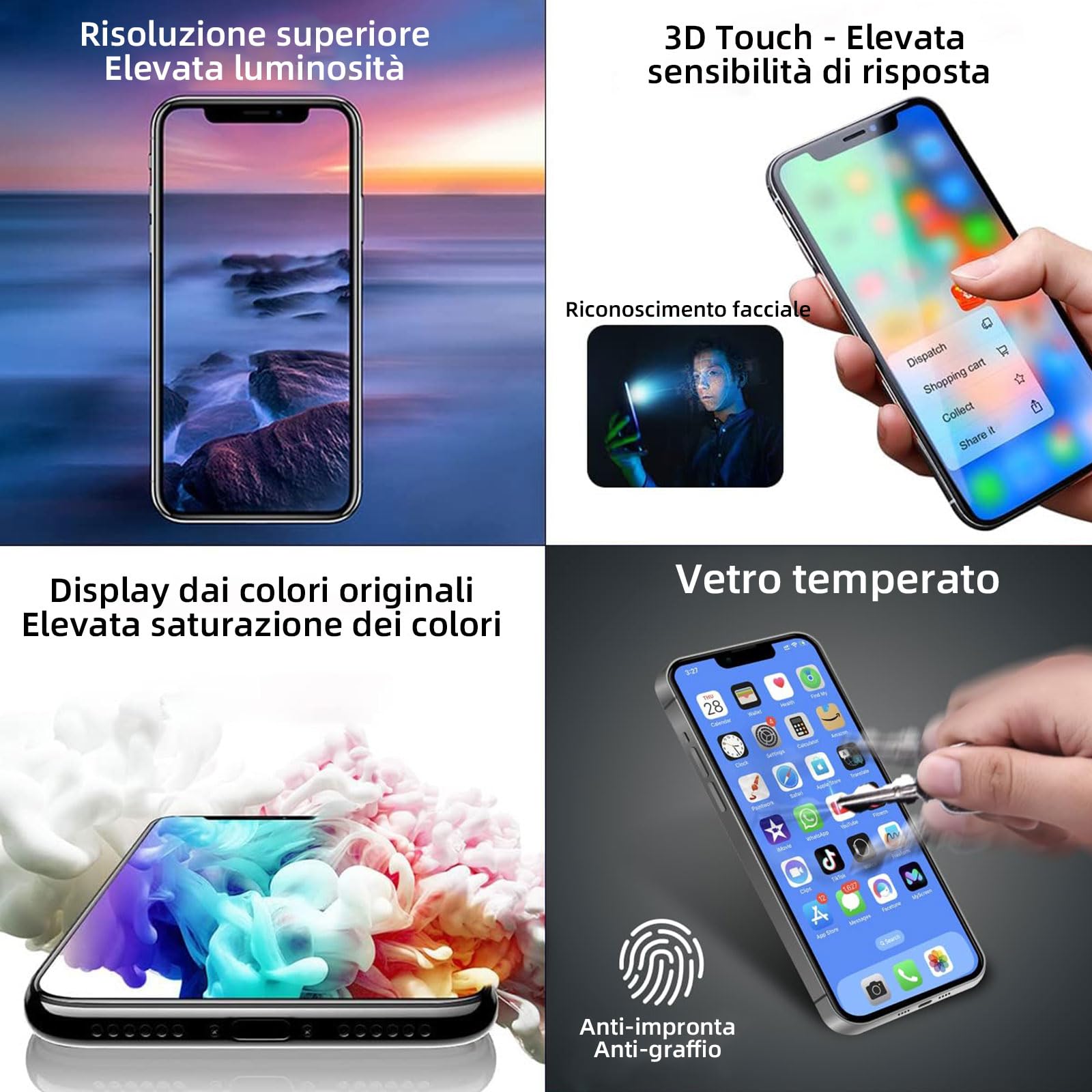 Schermo per iPhone 13 Pro Max LCD 6,7" | Display LCD Kit di Riparazione Compatibile con iPhone 13 Pro Max A2484, A2641, A2644, A2645, A2643