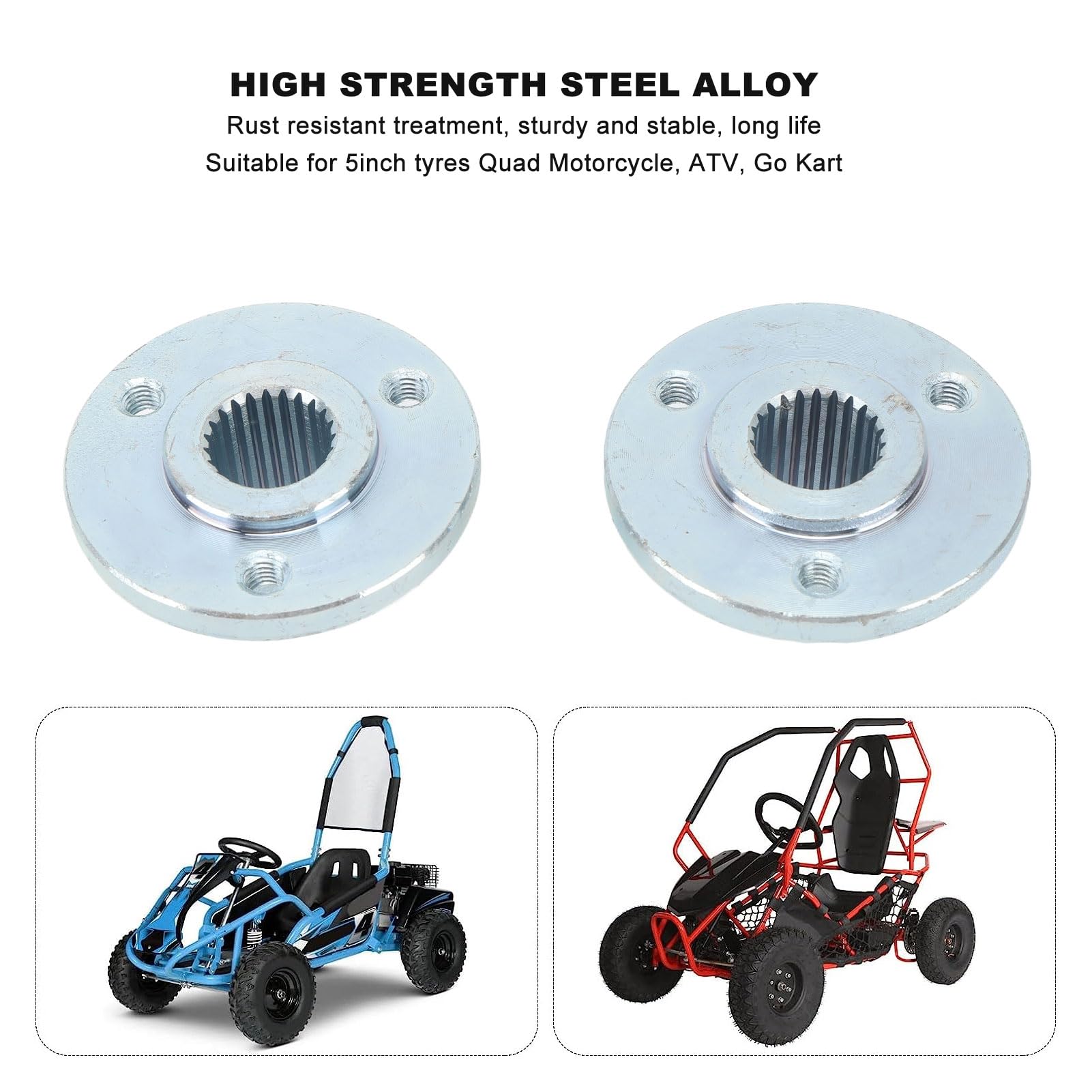 Tyenaza Mozzo Ruota Dentata in Acciaio, Mozzo Ruota ASSE Posteriore 23T 3 Prigionieri con Viti Sinistra Destra Adatto per Pneumatici da 5 Pollici Quad Moto ATV Go Kart