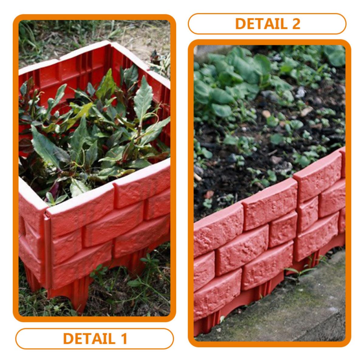 TIDTALEO Recinzione Decorativa in Plastica per Giardino 4 Pezzi, Bordura Campestre per Aiuole e Prato, per Cortili e Balconi, Facile da Installare e Riutilizzabile