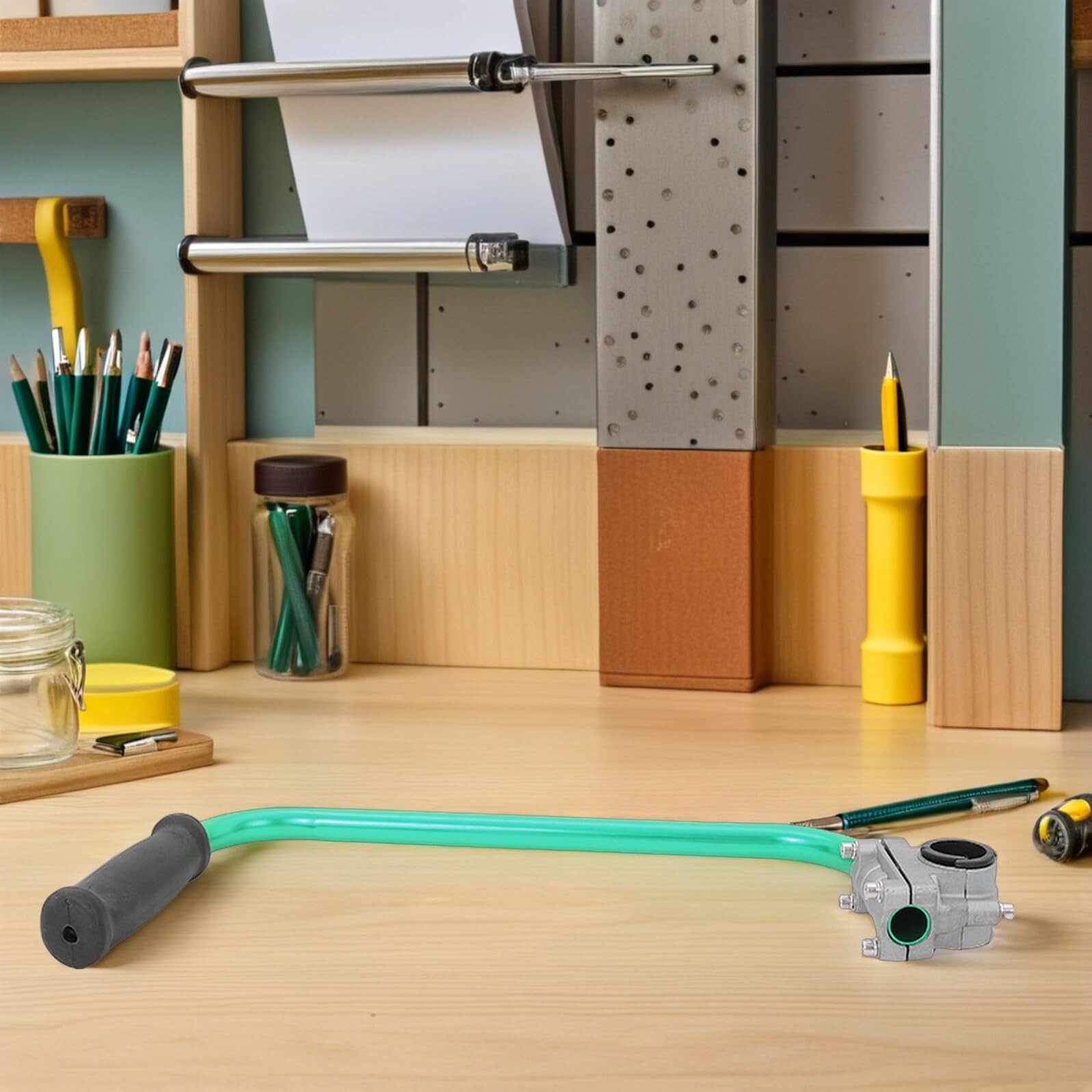 Maniglia di Supporto Regolabile per Tosaerba con Cinghia Verde, Impugnatura Ergonomica per Decespugliatore e Accessori da Giardinaggio per Manutenzione Prato e Uso Prolungato