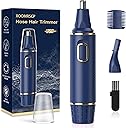 Nose Hair Trimmers for Men,Rechargeable Hair Trimmer 2 in 1 Painless Multifunctional Ear and Nose Hair Trimmer with IPX7 Waterproof Dual Edge Blades (Blue)