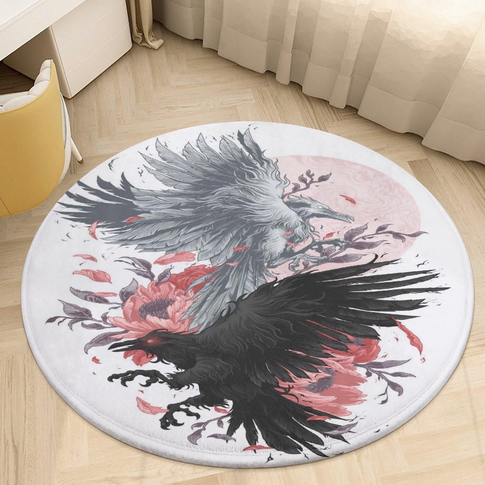 Tapis de yoga Viking Vegvisir imprimé en 3D, tapis rond antidérapant de chambre lavable en machine