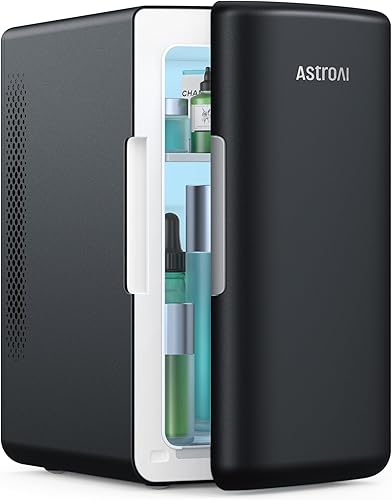 AstroAI Mini refrigerador de 2.0 generación, 6 litros8 latas, refrigerador de maquillaje para el cuidado de la piel, 110 V CA12 V CC, enfriador