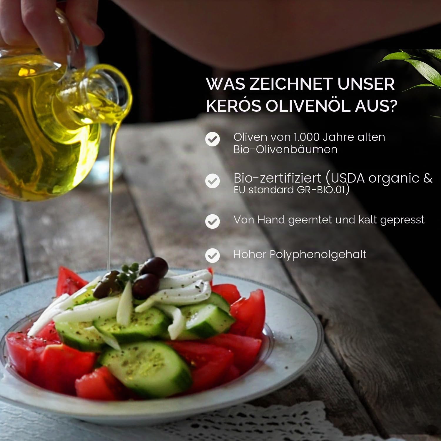 Ancient Foods BIO | Kerós Bio Olivenöl | kaltgepresst | Griechisches Extra Natives Olivenöl | Hoch Phenolhaltig | 1000 Jahre Alte Bäume | Traditionelle Handernte | 3l Kanister (3 Liter)