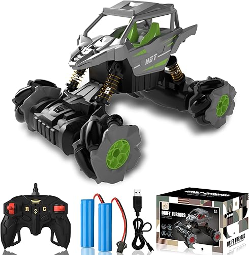Miniatura 1 de Camiones monstruo RC para niños, auto de control remoto 124 RC Stunt Car 360 giratorio 4WD Off-Road 2.4Ghz 20KMH auto RC de alta velocidad auto de