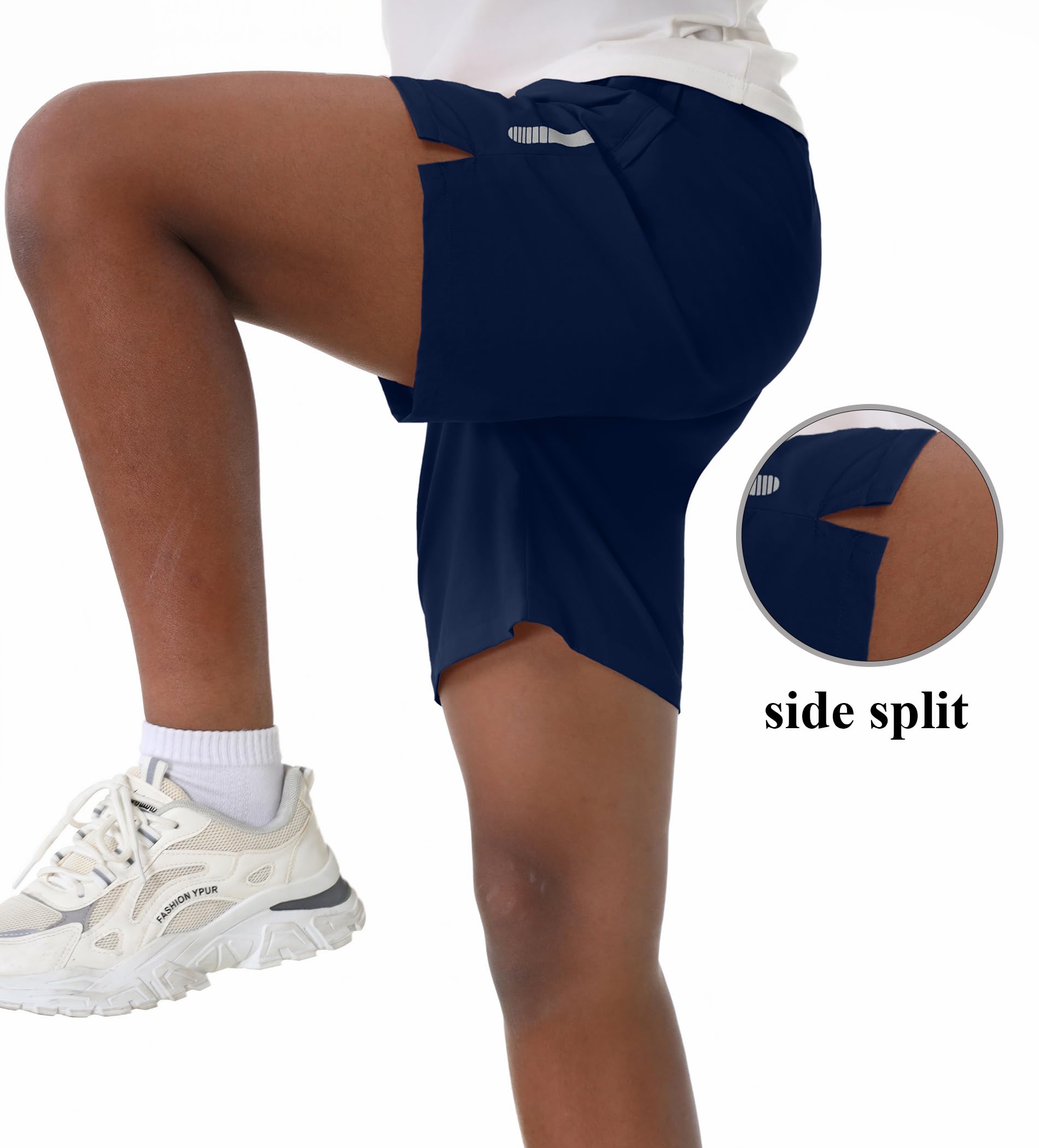 EXARUS Pantalones cortos deportivos para niños, para correr, baloncesto, fútbol, compresión, secado rápido | Cintura elástica ligera con bolsillos para niños, paquete múltiple Active 6-14 años