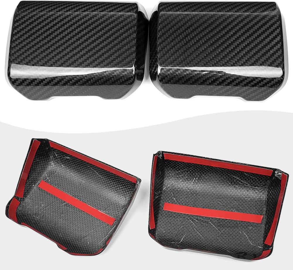 Jogon Carbon Fiber Tail Light Cover Trim for Ford Bronco Raptor Truck Offroad 2021 2022 2023 2024 2025, Rear Light Lamp Decorative Frame (Center Part, Glossy CF)