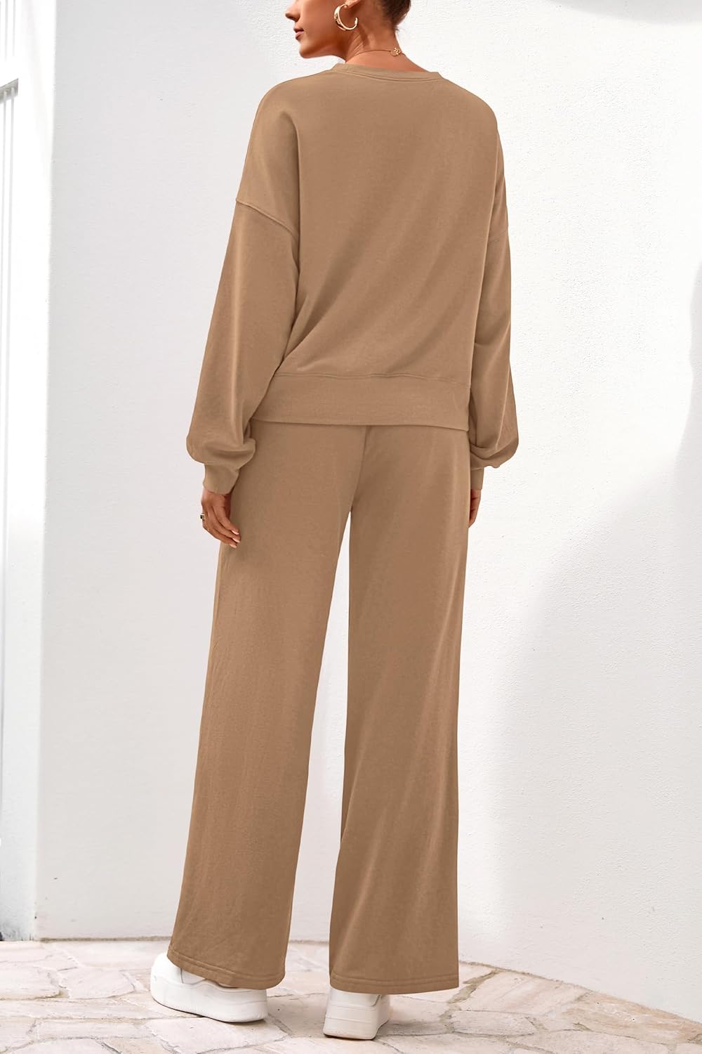 PRETTYGARDEN Women 2 Piece Outfits 2026 Spring Sweatsuits Crewneck Sweatshirt Wide Leg Sweatpants Lounge Sets Tracksuit - Image 5