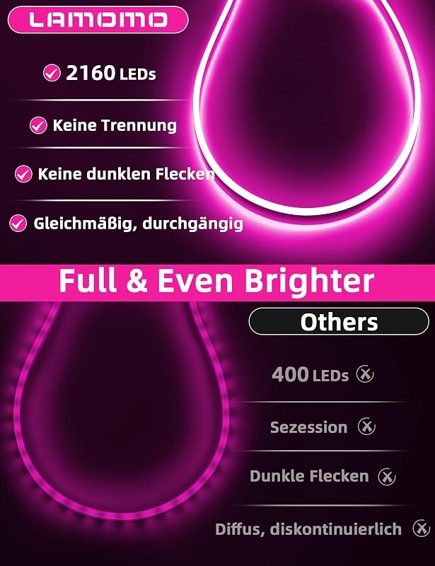 Lamomo RGB Neon LED szalag 20m távirányítóval, app vezérléssel, vízálló