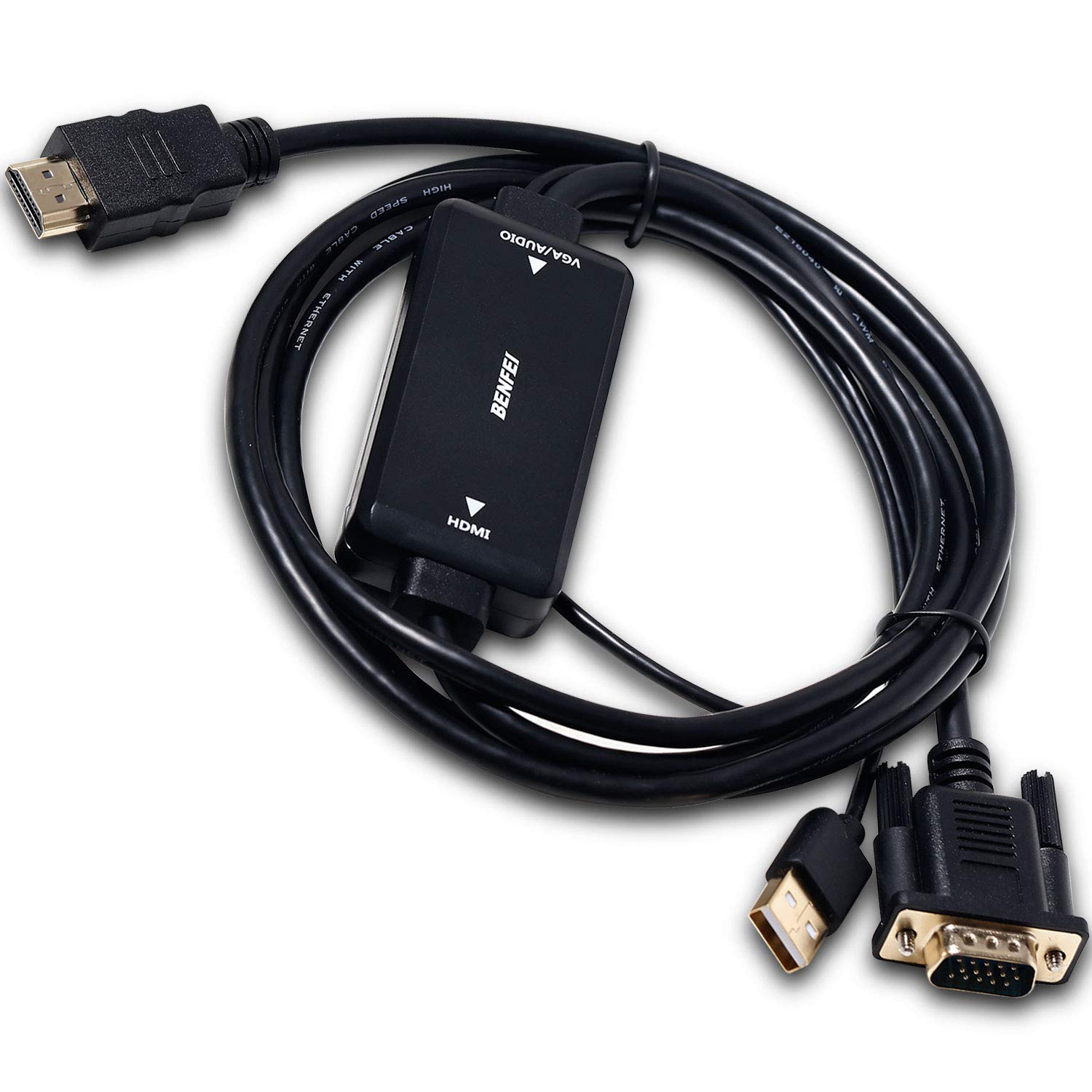 Buy BENFEI VGA to HDMI Cable, 1.8M 1080P Cable From VGA Computer/Laptop