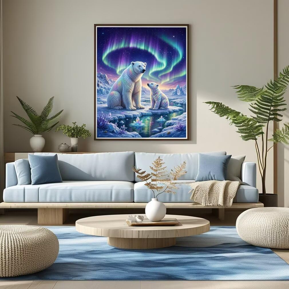 Diamond Painting Polar Bear Kit, Manualidad Creativa90x120cm C8-129