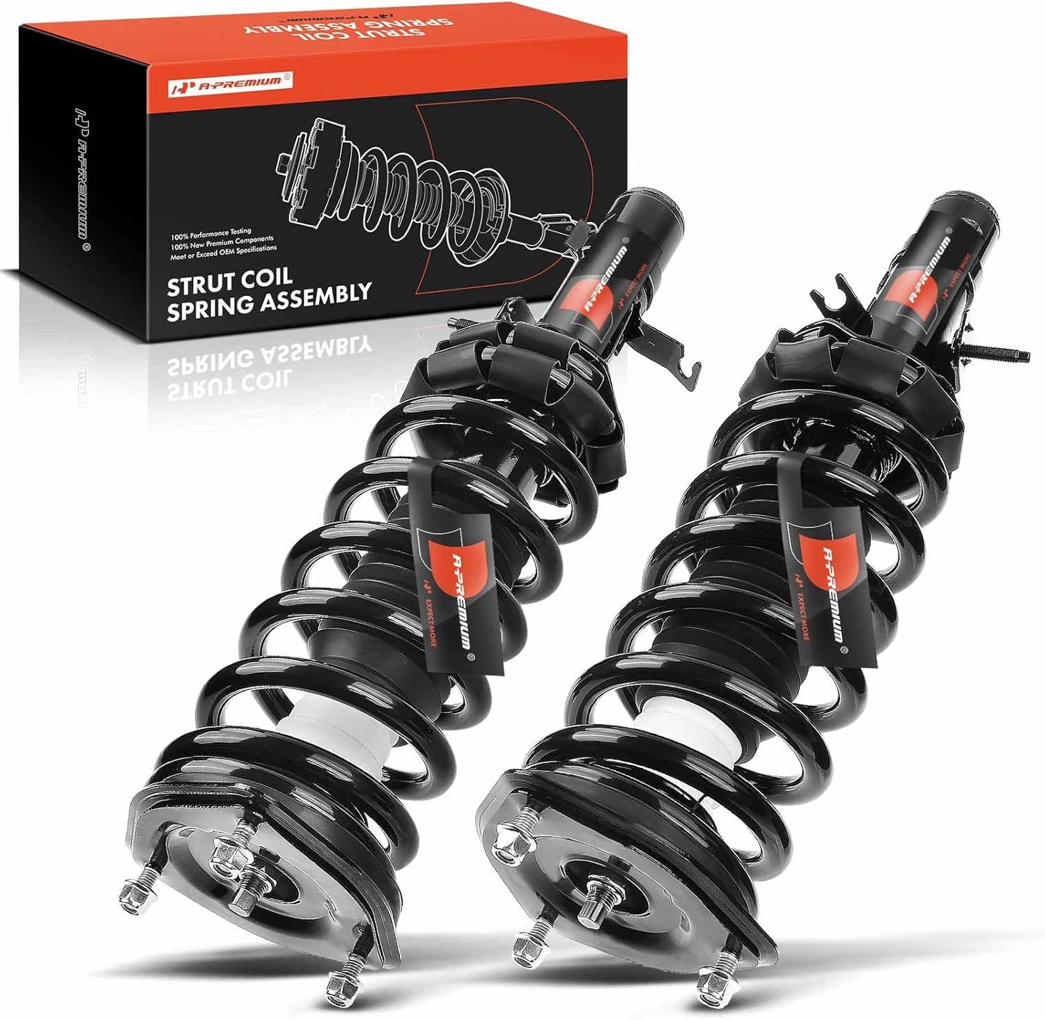 A-Premium Front Strut & Coil Spring Assembly Compatible with Infiniti G35 [X] 2004 2005 2006-2x Replacement Suspension Complete Strut Shock Absorber with Coil Spring